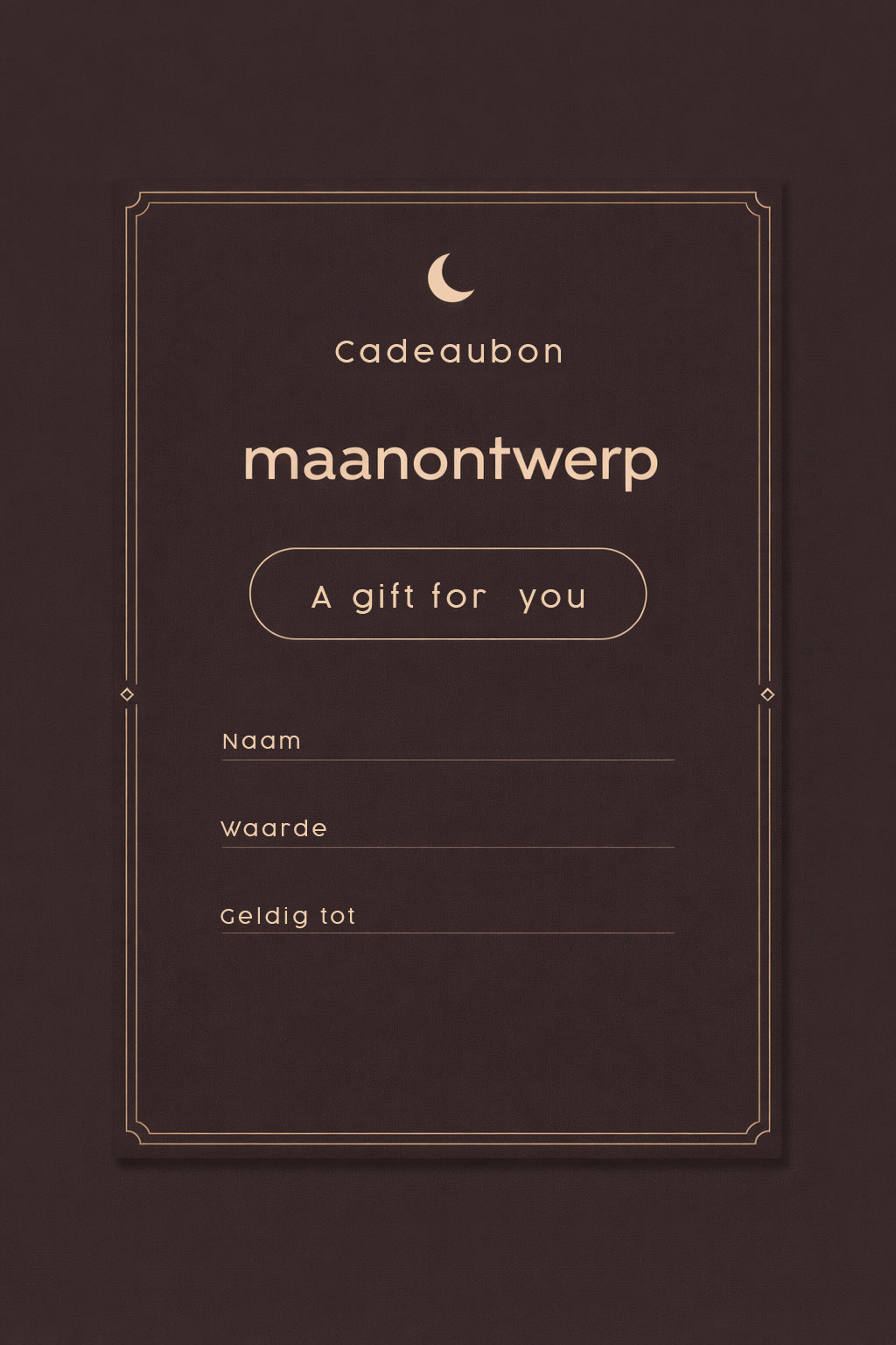 Maanontwerp Cadeaubon
